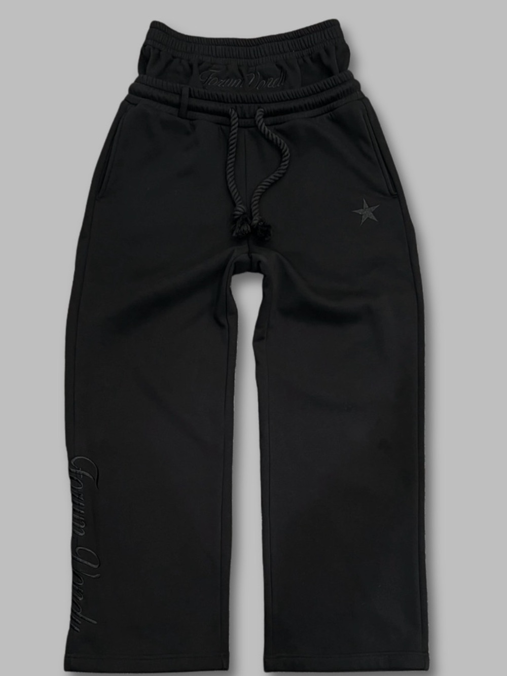Forum Vondu Black Double Waist Sweatpants *NEW* - Picture 9 of 9